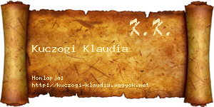 Kuczogi Klaudia névjegykártya