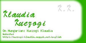 klaudia kuczogi business card